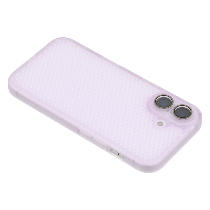 For iPhone 16 Case Heat Dissipation Hard PC Phone Cover with Camera Lens Protector - Transparent Purple - 6