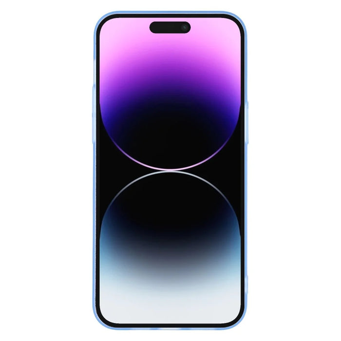 For iPhone 14 Pro Max Case Heat Dissipation Hard PC Phone Cover with Camera Lens Protector - Transparent Blue - 2