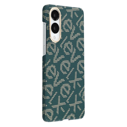 X-LEVEL For Samsung Galaxy S25 Edge Magnetic Case PC + Metal Phone Back Cover Carbon Fiber Texure - Green - 1