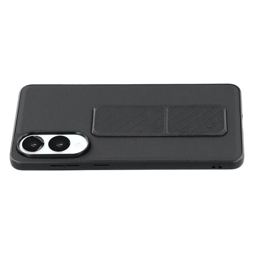 X-LEVEL For Samsung Galaxy S25 Edge Case with Kickstand TPU + PU Phone Back Cover Shockproof - Black - 1