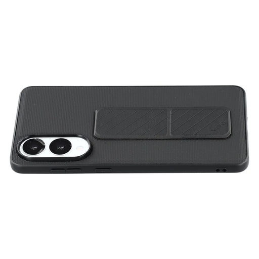 X-LEVEL For Samsung Galaxy S25 Edge Case with Kickstand TPU + PU Phone Back Cover Shockproof - Black - 1