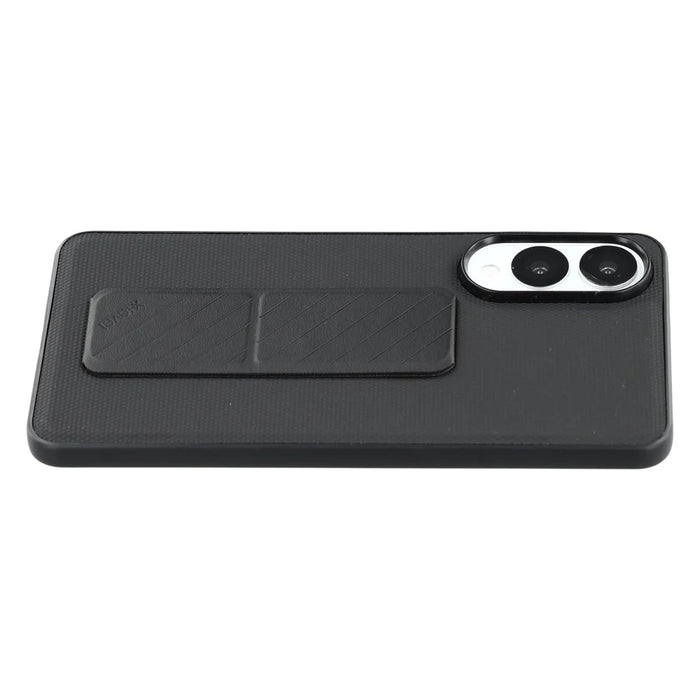 X-LEVEL For Samsung Galaxy S25 Edge Case with Kickstand TPU + PU Phone Back Cover Shockproof - Black - 3