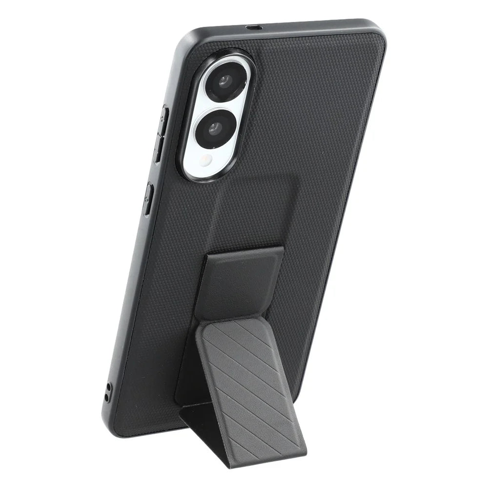 X-LEVEL For Samsung Galaxy S25 Edge Case with Kickstand TPU + PU Phone Back Cover Shockproof - Black - 4