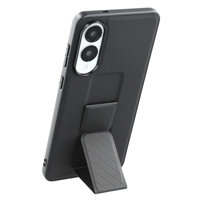 X-LEVEL For Samsung Galaxy S25 Edge Case with Kickstand TPU + PU Phone Back Cover Shockproof - Black - 4