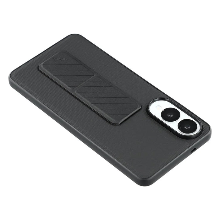 X-LEVEL For Samsung Galaxy S25 Edge Case with Kickstand TPU + PU Phone Back Cover Shockproof - Black - 7
