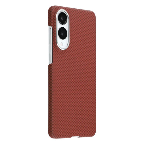 X-LEVEL For Samsung Galaxy S25 Edge Magnetic Case Carbon Nanofiber+Metal Lens Frame Phone Cover - Red - 1