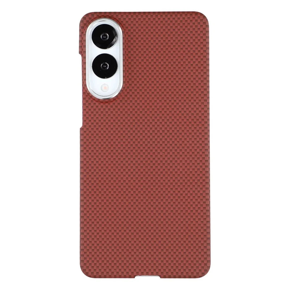 X-LEVEL For Samsung Galaxy S25 Edge Magnetic Case Carbon Nanofiber+Metal Lens Frame Phone Cover - Red - 3