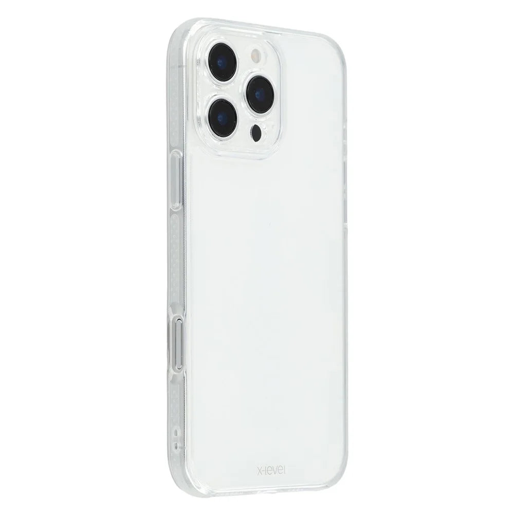 X-LEVEL For iPhone 16 Pro Max Case PC + TPU Translucent Phone Back Cover - Transparent - 1