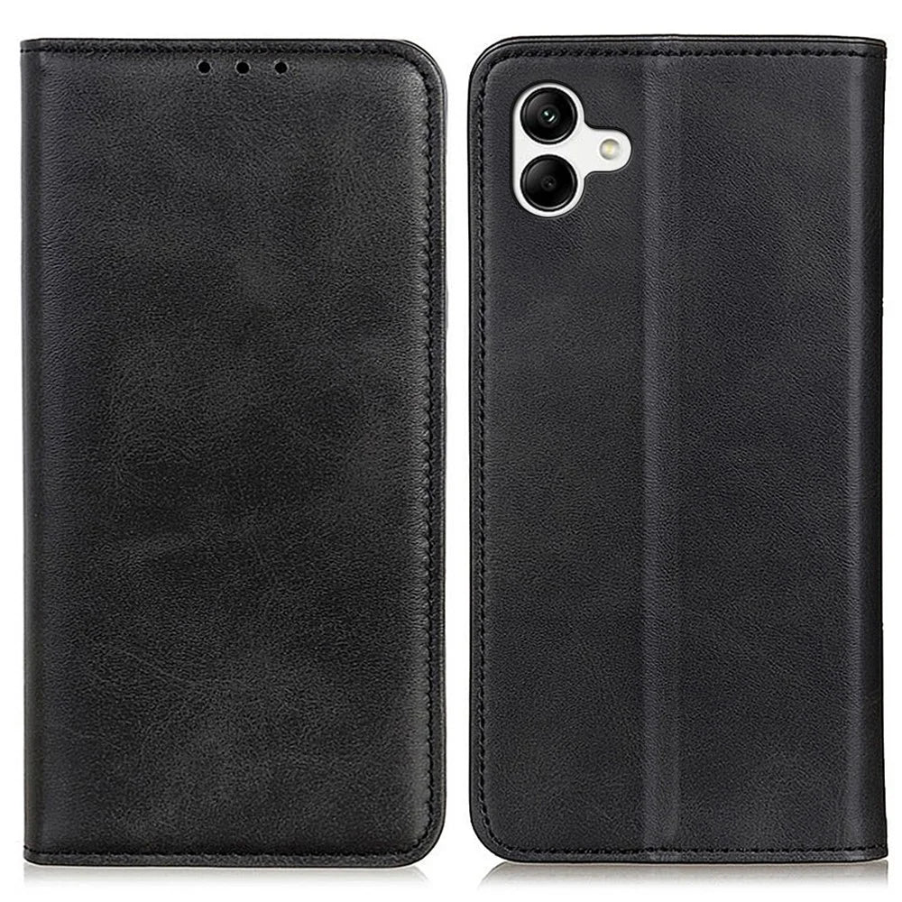 For Samsung Galaxy A08 5G / A08 4G / A07 5G / A07 4G / A06 5G / A06 4G Case Split Leather Flip Wallet Phone Cover - Black - 1