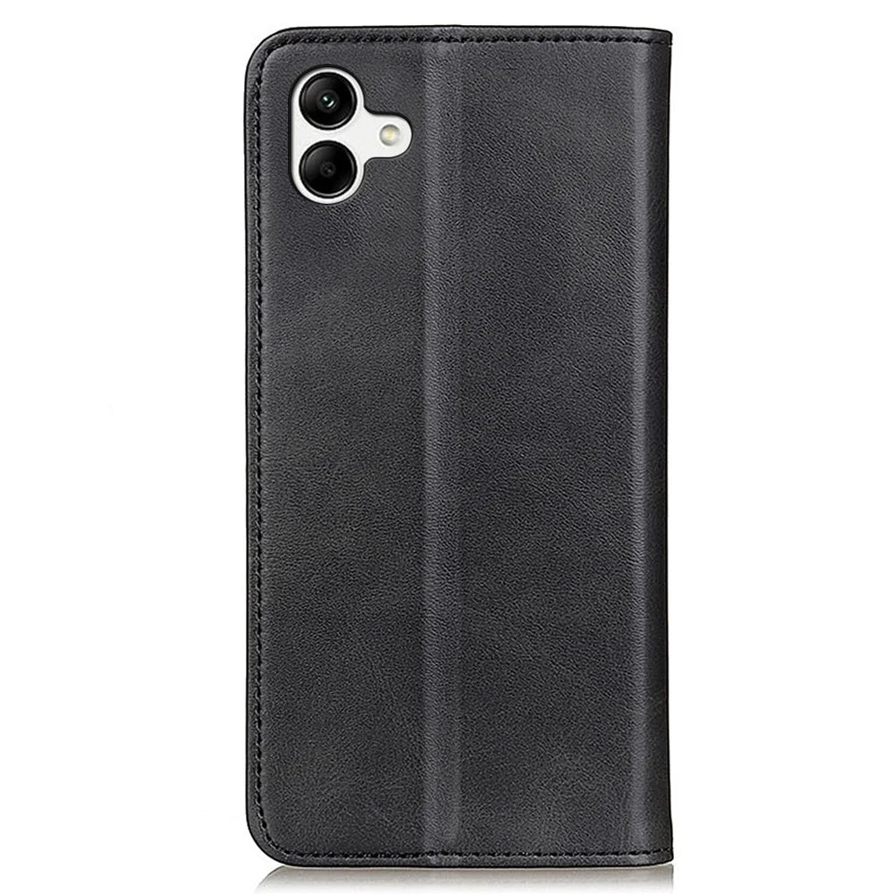 For Samsung Galaxy A08 5G / A08 4G / A07 5G / A07 4G / A06 5G / A06 4G Case Split Leather Flip Wallet Phone Cover - Black - 7