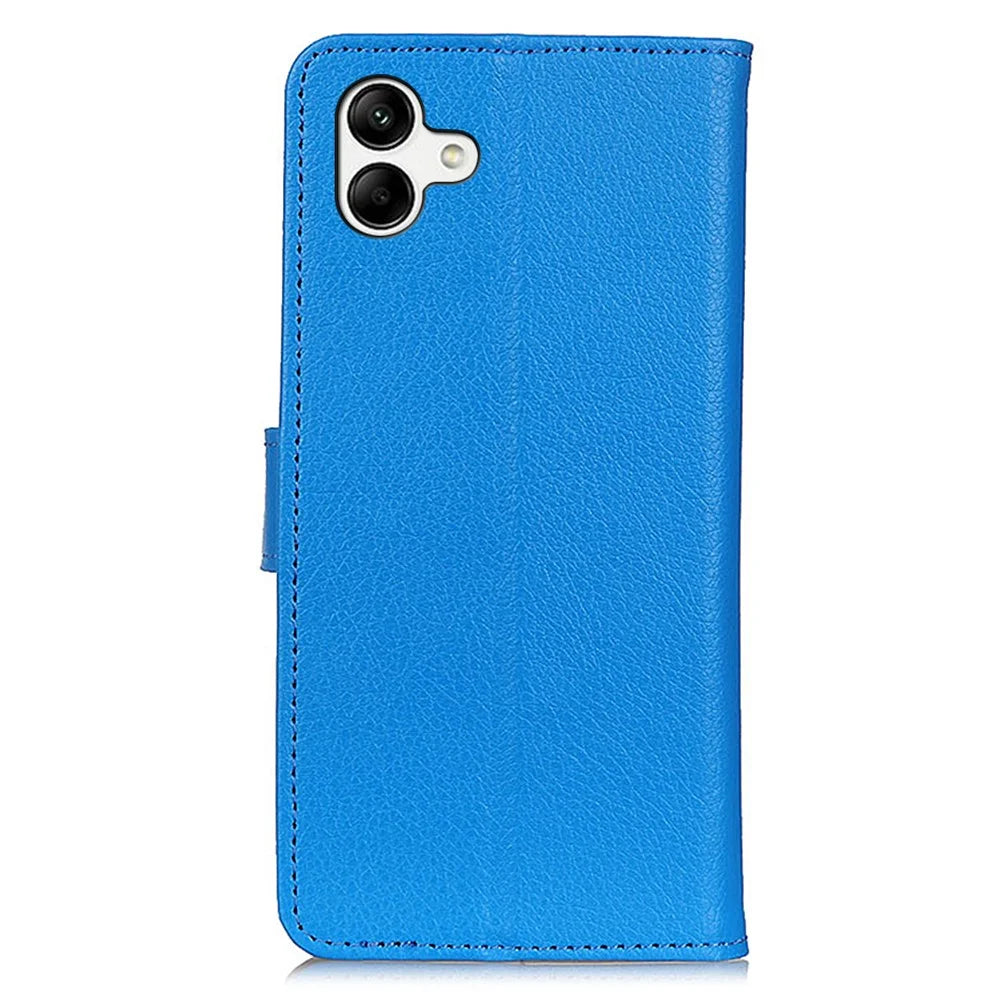 For Samsung Galaxy A08 5G / A08 4G / A07 5G / A07 4G / A06 5G / A06 4G Wallet Case PU Leather Phone Cover Litchi Texture - Blue - 7