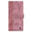 For Samsung Galaxy S25 Edge Leather Case Imprinted Checkered Pattern Wallet Stand Flip Phone Cover - Pink - 4