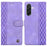 For Samsung Galaxy A16 5G  /  4G Leather Case Imprinted Checkered Pattern Wallet Stand Flip Phone Cover - Purple - 1