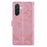 For Samsung Galaxy A56 5G  /  A36 5G Leather Case Imprinted Floral Pattern Wallet Stand Flip Phone Cover - Pink - 5