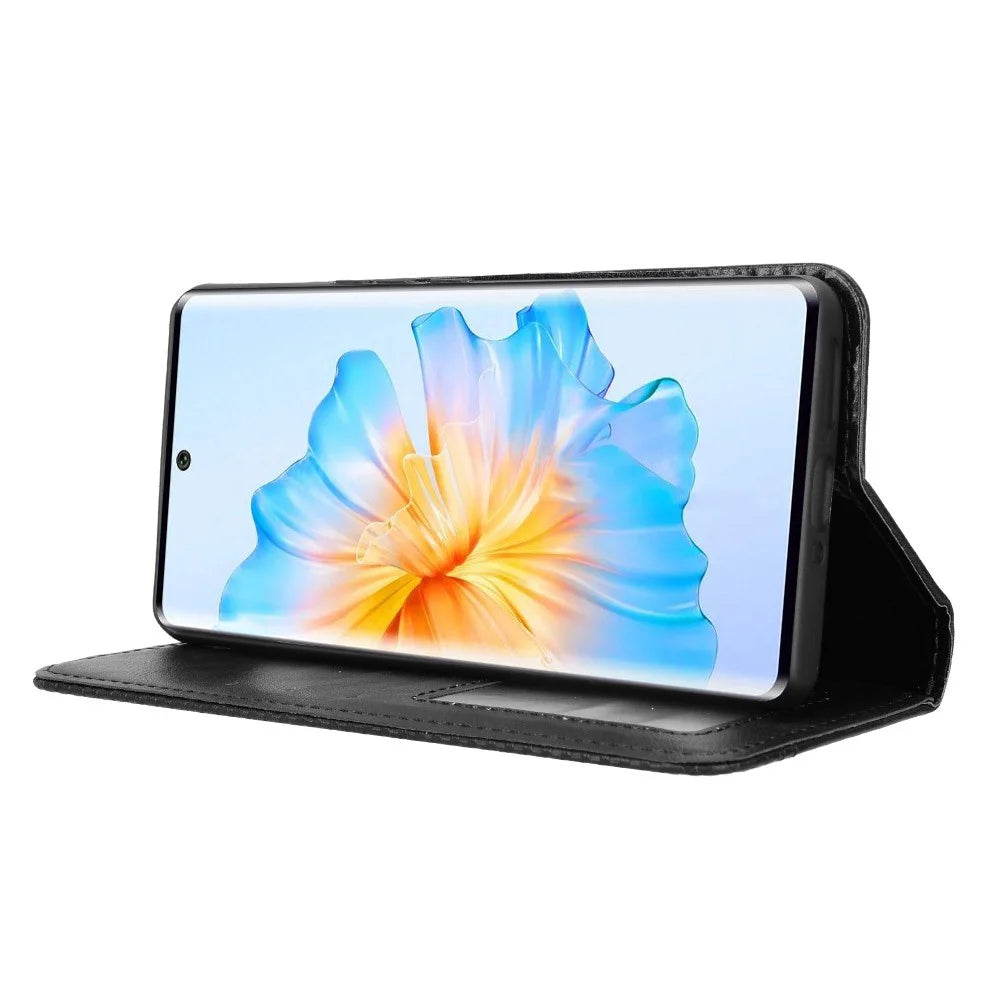 For FOSSiBOT S3 Pro 4G Leather Case Wallet Stand Retro Texture Phone Cover - Black - 7