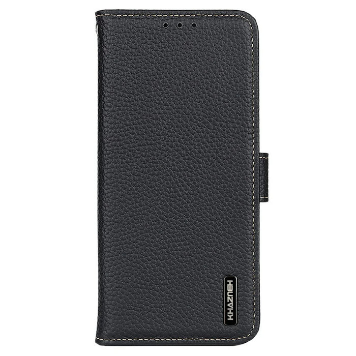 KHAZNEH For Samsung Galaxy A18 5G / A18 4G / A17 5G / A17 4G / A26 5G Case Genuine Cow Leather Flip Phone Cover - Black - 6