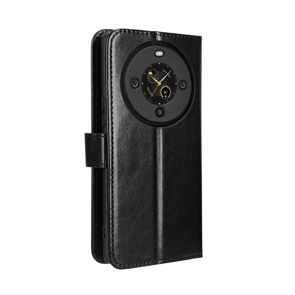 For FOSSiBOT S3 Pro 4G PU Leather Case with Strap Crazy Horse Texture Phone Wallet Cover - Black - 7