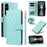 For Sony Xperia 1 VII Wallet Case Rhombus Leather Phone Cover with Strap - Green - 1