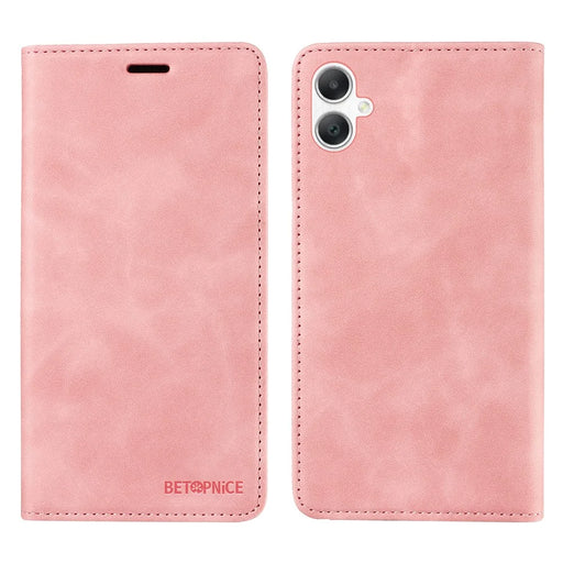 BETOPNICE For Samsung Galaxy A08 5G / A08 4G / A07 4G / A06 4G / A06 5G Case  Magnetic Closure RFID Blocking Wallet Stand Leather Phone Cover - Pink - 1