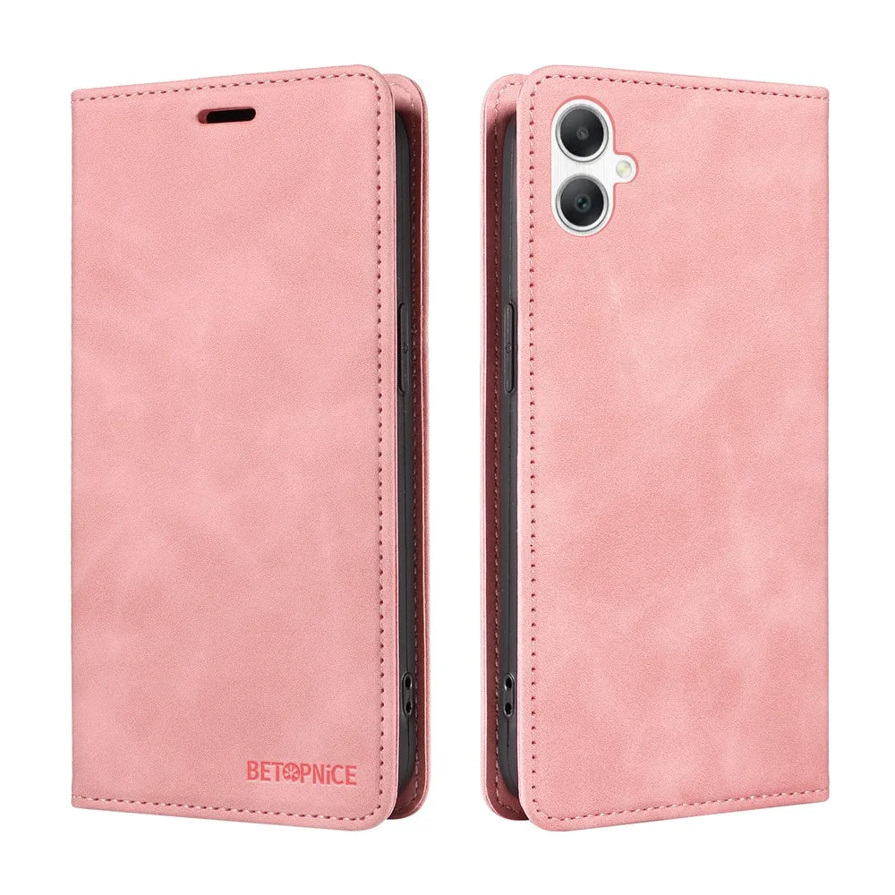 BETOPNICE For Samsung Galaxy A08 5G / A08 4G / A07 4G / A06 4G / A06 5G Case  Magnetic Closure RFID Blocking Wallet Stand Leather Phone Cover - Pink - 2