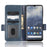 For Nokia G60 5G Imprinted Triangle Pattern PU Leather Stand Case Magnetic Closure Shockproof Phone Wallet Cover with Hand Strap - Blue - 2