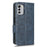 For Nokia G60 5G Imprinted Triangle Pattern PU Leather Stand Case Magnetic Closure Shockproof Phone Wallet Cover with Hand Strap - Blue - 6