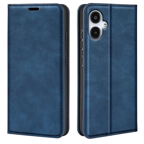 For Samsung Galaxy A25 5G (Global) (161.0 x 76.5 x 8.3mm) Case Skin Touch Leather Wallet Phone Cover - Blue - 1