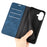 For iPhone 17 Case Skin Touch Leather Wallet Phone Cover - Blue - 4