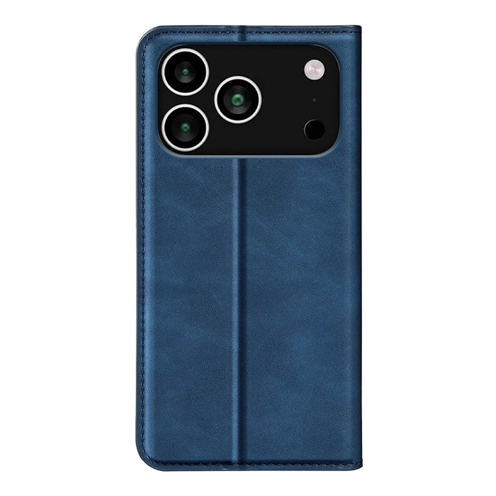 For iPhone 18 Pro / 17 Pro Case Skin Touch Leather Wallet Phone Cover - Blue - 3