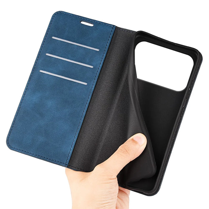 For iPhone 18 Pro Max / 17 Pro Max Case Skin Touch Leather Wallet Phone Cover - Blue - 4
