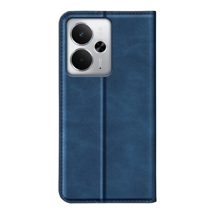 For Realme 14 5G Case Skin Touch Leather Wallet Phone Cover - Blue - 3