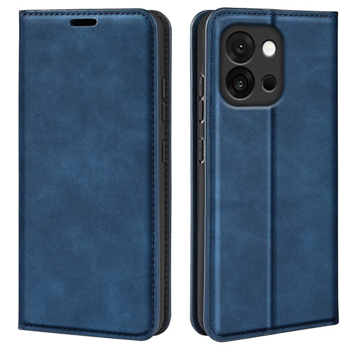 For OnePlus 13T 5G Case Skin Touch Leather Wallet Phone Cover - Blue - 1