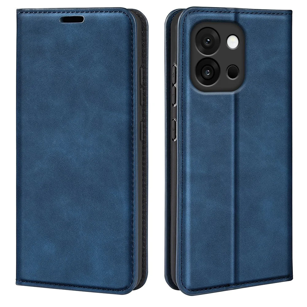 For OnePlus 13T 5G Case Skin Touch Leather Wallet Phone Cover - Blue - 1
