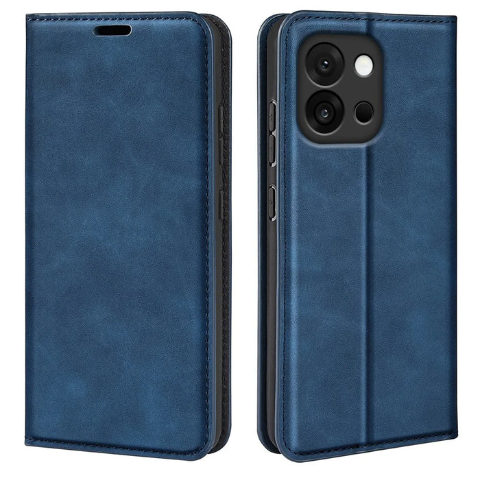 For OnePlus 13T 5G Case Skin Touch Leather Wallet Phone Cover - Blue - 1