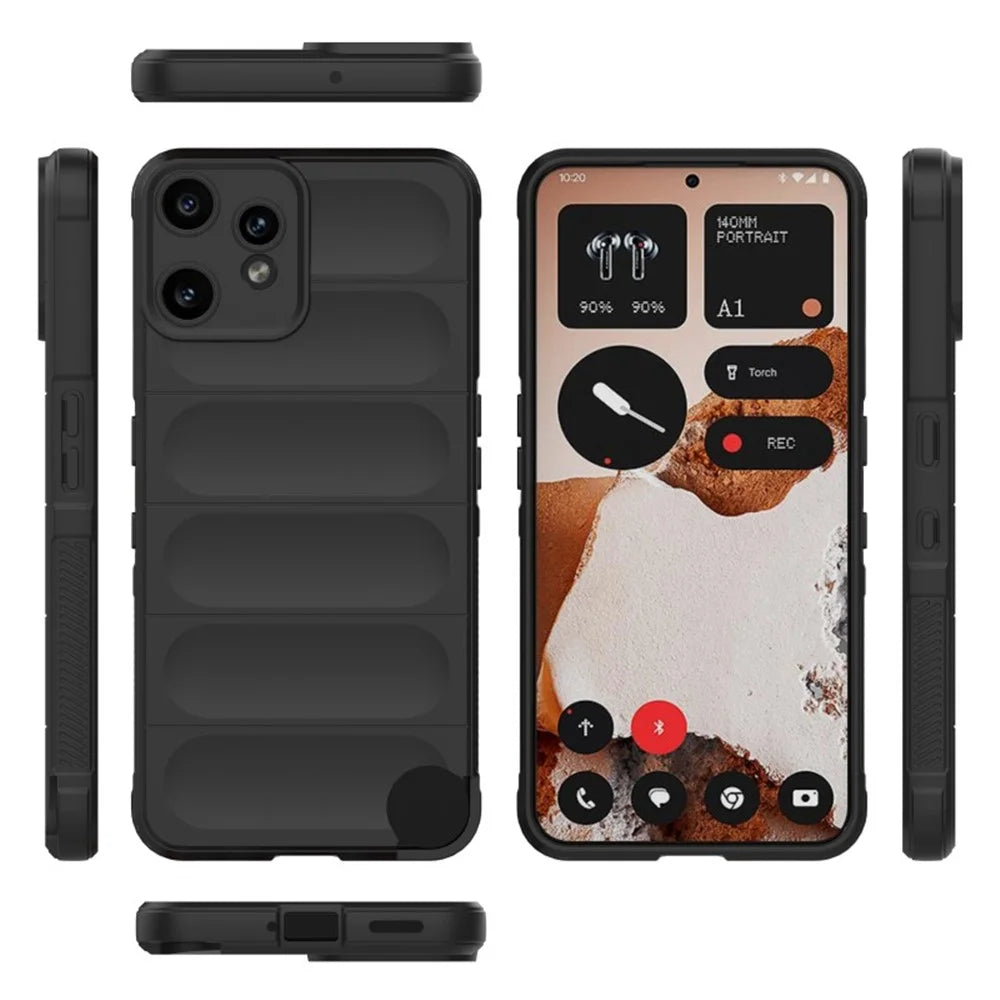 WANLONFENG For Nothing CMF Phone 2 Pro TPU Case  HD Series Anti Slip Phone Cover with Tempered Glass - Black - 6