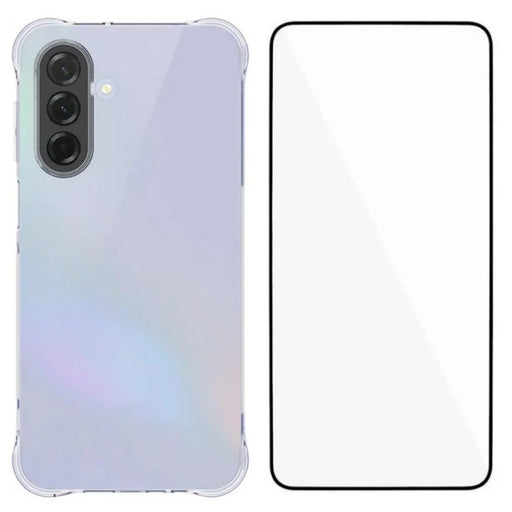 WANLONFENG For Samsung Galaxy A17 5G / A17 4G Case  WL Series 2.0mm TPU Phone Cover with Tempered Glass Film - Transparent - 1
