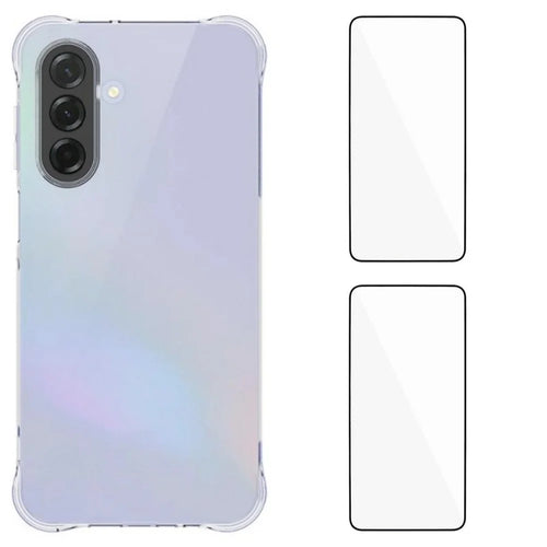 WANLONFENG For Samsung Galaxy A17 5G / A17 4G TPU Case  WL2 Series 2.0mm Phone Cover with 2Pcs Tempered Glass Films - Transparent - 1