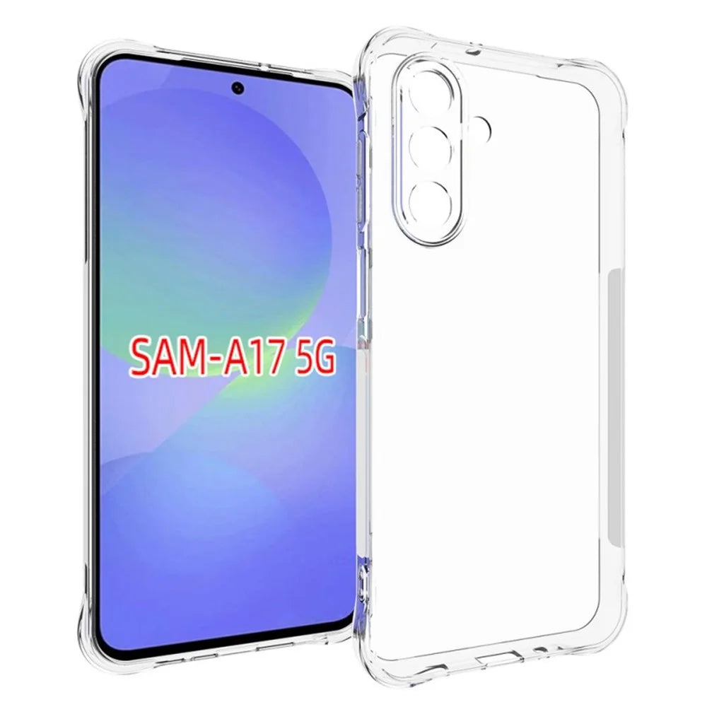 WANLONFENG For Samsung Galaxy A17 5G / A17 4G TPU Case  WL2 Series 2.0mm Phone Cover with 2Pcs Tempered Glass Films - Transparent - 6