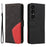 For Sony Xperia 1 VII Leather Phone Case Stand Wallet with Bi-colour Splicing Design - Black - 1