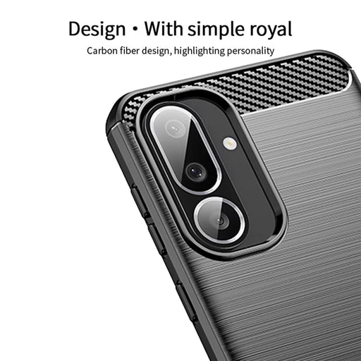 MOFI For Samsung Galaxy M56 5G Back Cover  Brushed Texture Carbon Fiber Soft TPU Case - Black - 2