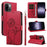 For OnePlus 13T 5G Leather Wallet Case with Strap Dandelion Imprint Phone Stand Cover - Red - 1