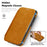 For Samsung Galaxy S24 Magnetic Case RFID Blocking Card Holder Leather Phone Cover - Brown - 4
