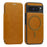 For Google Pixel 9 Pro Magnetic Case RFID Blocking Card Holder Leather Phone Cover - Brown - 1
