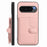 For Google Pixel 10 Pro / Google Pixel 10 Case RFID Blocking Card Holder Kickstand TPU + PU Leather Phone Back Cover - Rose Gold - 2