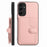 For Samsung Galaxy A55 5G Case RFID Blocking Card Holder Kickstand TPU + PU Leather Phone Back Cover - Rose Gold - 2