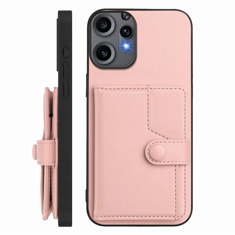 For Nothing CMF Phone 2 Pro Case RFID Blocking Card Holder Kickstand TPU + PU Leather Phone Back Cover - Rose Gold - 2