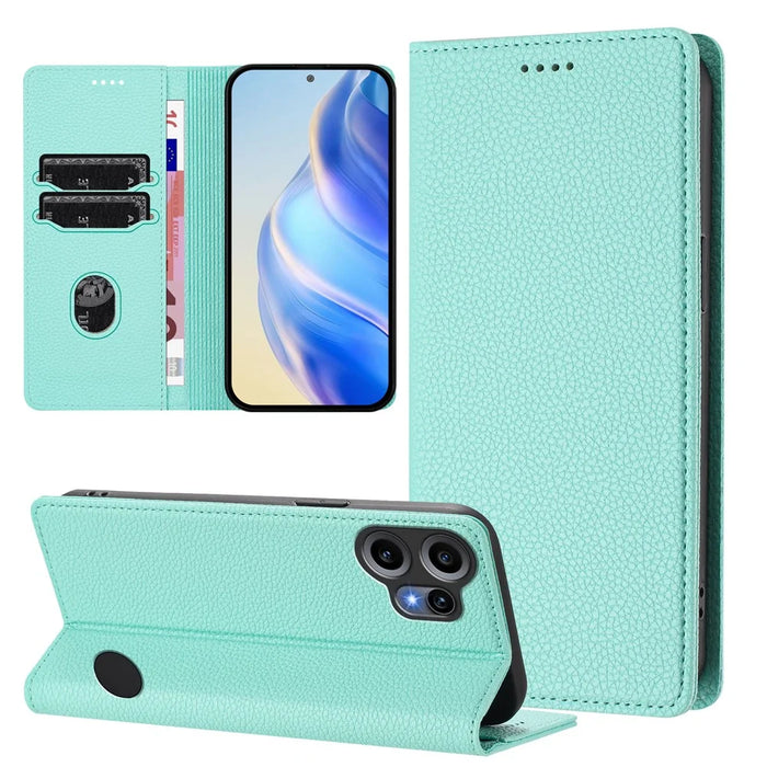 For Nothing CMF Phone 2 Pro Wallet Case RFID Blocking Litchi Texture Leather Mobile Cover - Mint Green - 4
