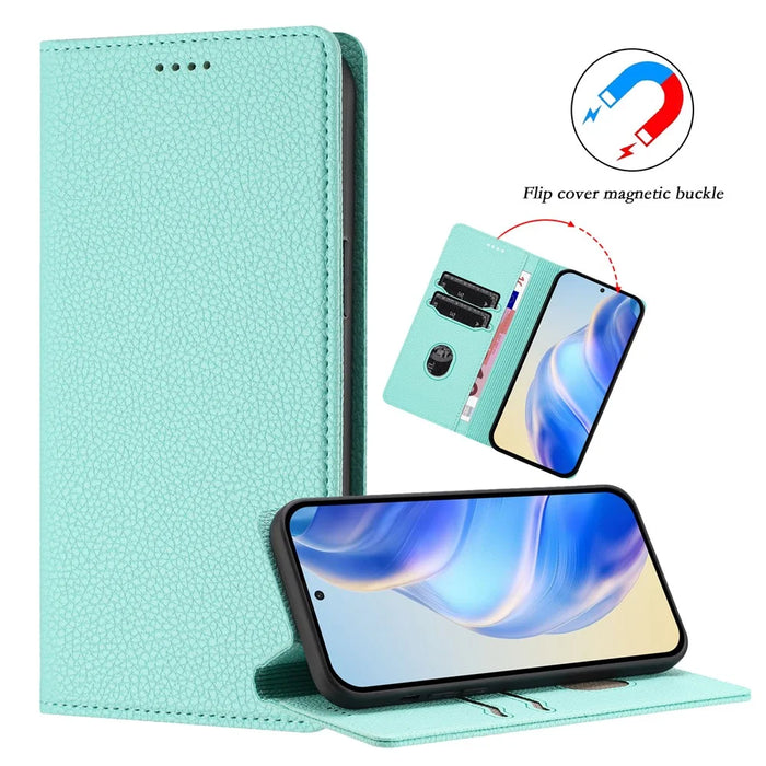 For Nothing CMF Phone 2 Pro Wallet Case RFID Blocking Litchi Texture Leather Mobile Cover - Mint Green - 5