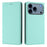 For iPhone 18 Pro Max / 17 Pro Max Wallet Case RFID Blocking Litchi Texture Leather Mobile Cover - Mint Green - 1