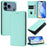 For iPhone 18 Pro Max / 17 Pro Max Wallet Case RFID Blocking Litchi Texture Leather Mobile Cover - Mint Green - 2